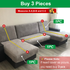 Waterproof Sofa Cover for Living Room - Elastic Solid L Shaped Corner Sofa Cover - Fits 1/2/3/4 Seater Sofa, Couch, Armchair