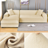 Stretchable Thick Velvet Sofa Cover for L Shaped Corner Sofa in Living Room Fits 1/2/3/4 Seater Couches