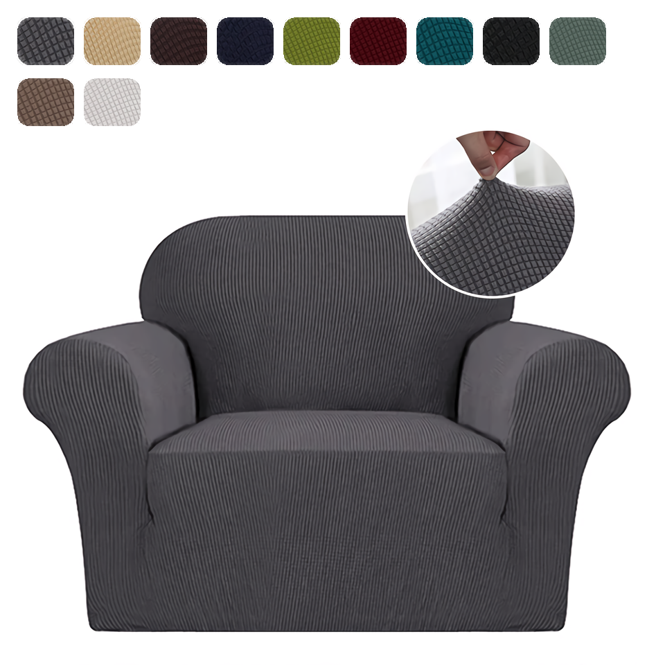 Armchair Cover 4-Styles Elastic Sofa Cover Couch Covers for Living Room Stretchable Slipcover for Chairs - 1 Seater Chair Slip Cover