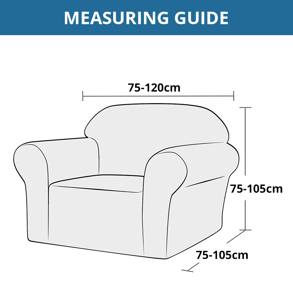 Armchair Cover 4-Styles Elastic Sofa Cover Couch Covers for Living Room Stretchable Slipcover for Chairs - 1 Seater Chair Slip Cover
