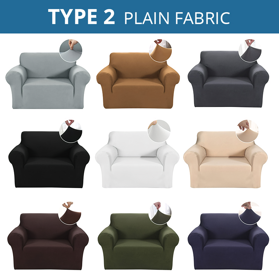 Armchair Cover 4-Styles Elastic Sofa Cover Couch Covers for Living Room Stretchable Slipcover for Chairs - 1 Seater Chair Slip Cover