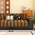 Non-Slip Sofa Cover with Thick Chenille Texture Woven Stripe Couch Protector Throw