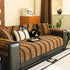 Non-Slip Sofa Cover with Thick Chenille Texture Woven Stripe Couch Protector Throw