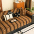 Non-Slip Sofa Cover with Thick Chenille Texture Woven Stripe Couch Protector Throw