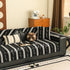 Non-Slip Sofa Cover with Thick Chenille Texture Woven Stripe Couch Protector Throw