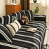 Non-Slip Sofa Cover with Thick Chenille Texture Woven Stripe Couch Protector Throw