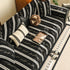 Non-Slip Sofa Cover with Thick Chenille Texture Woven Stripe Couch Protector Throw