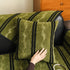 Non-Slip Sofa Cover with Thick Chenille Texture Woven Stripe Couch Protector Throw