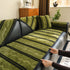 Non-Slip Sofa Cover with Thick Chenille Texture Woven Stripe Couch Protector Throw