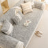 Soft Chenille Sectional Sofa Cover with Pom Pom Trim – Non-Slip Couch Protector