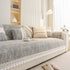 Soft Chenille Sectional Sofa Cover with Pom Pom Trim – Non-Slip Couch Protector