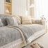 Soft Chenille Sectional Sofa Cover with Pom Pom Trim – Non-Slip Couch Protector