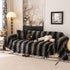 Faux Fur Sofa Cover Washable Furniture Protector for Sectional Warm & Fuzzy Slipcover