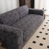 Plush Fleece Stretch Sofa Cover, Super Soft Textured Geometric Couch Slipcover