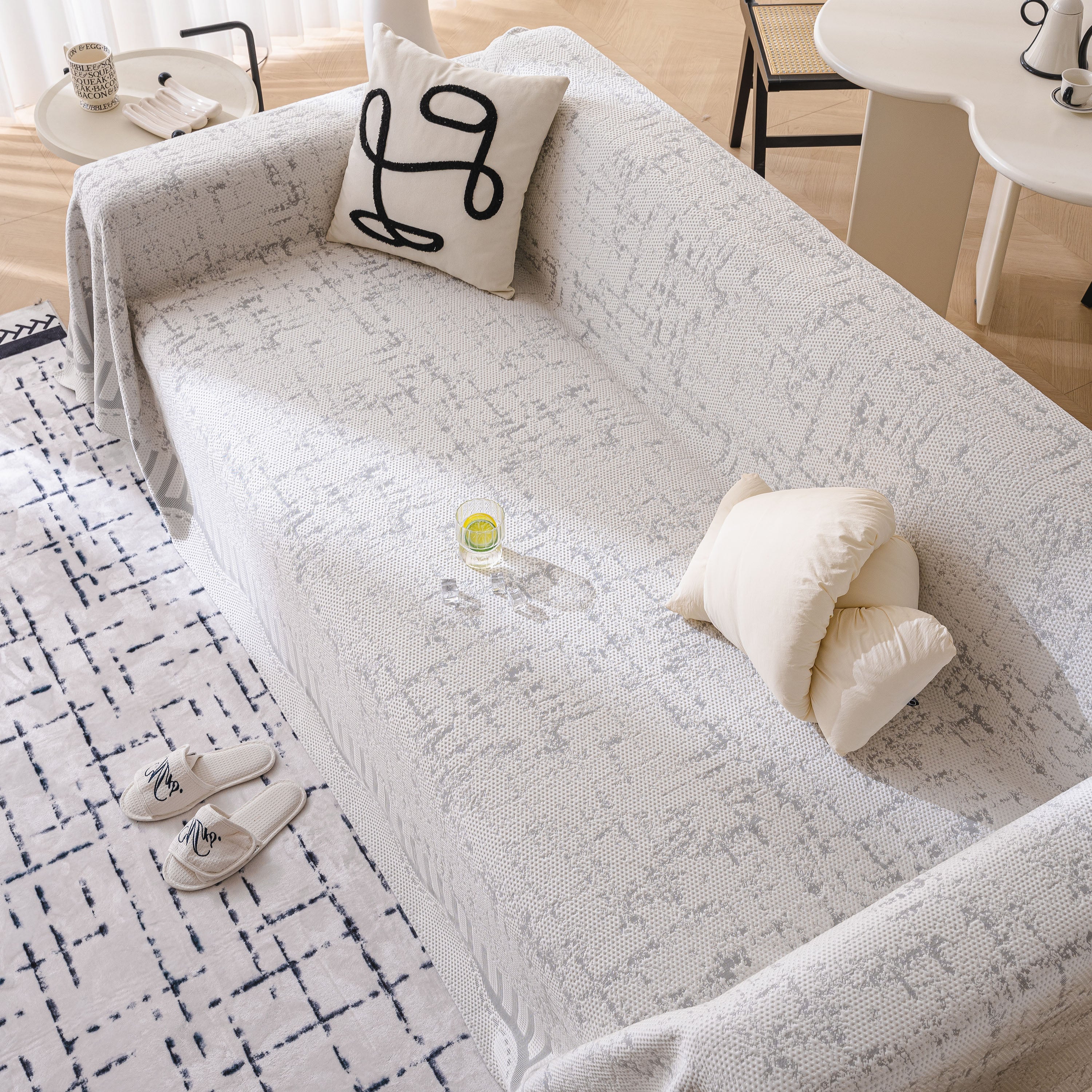 Modern Light Luxury Silky Smooth Couch Throw Protector, Washable Furniture Protector