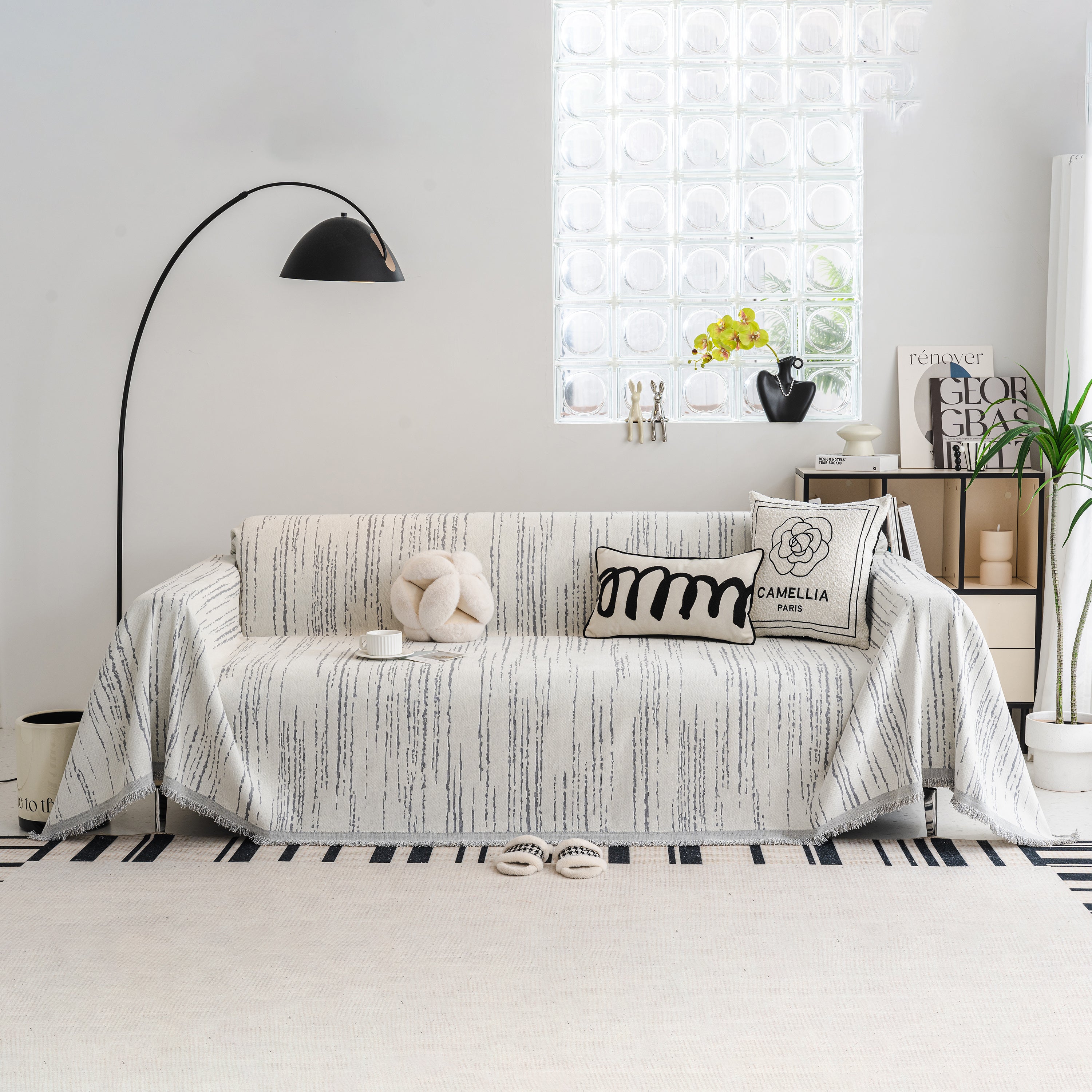 Slip Covers for Sofas, Sofa Throw Cover Soft Chenille Sofa Bed Cover, L Shaped Sectional Couch Covers