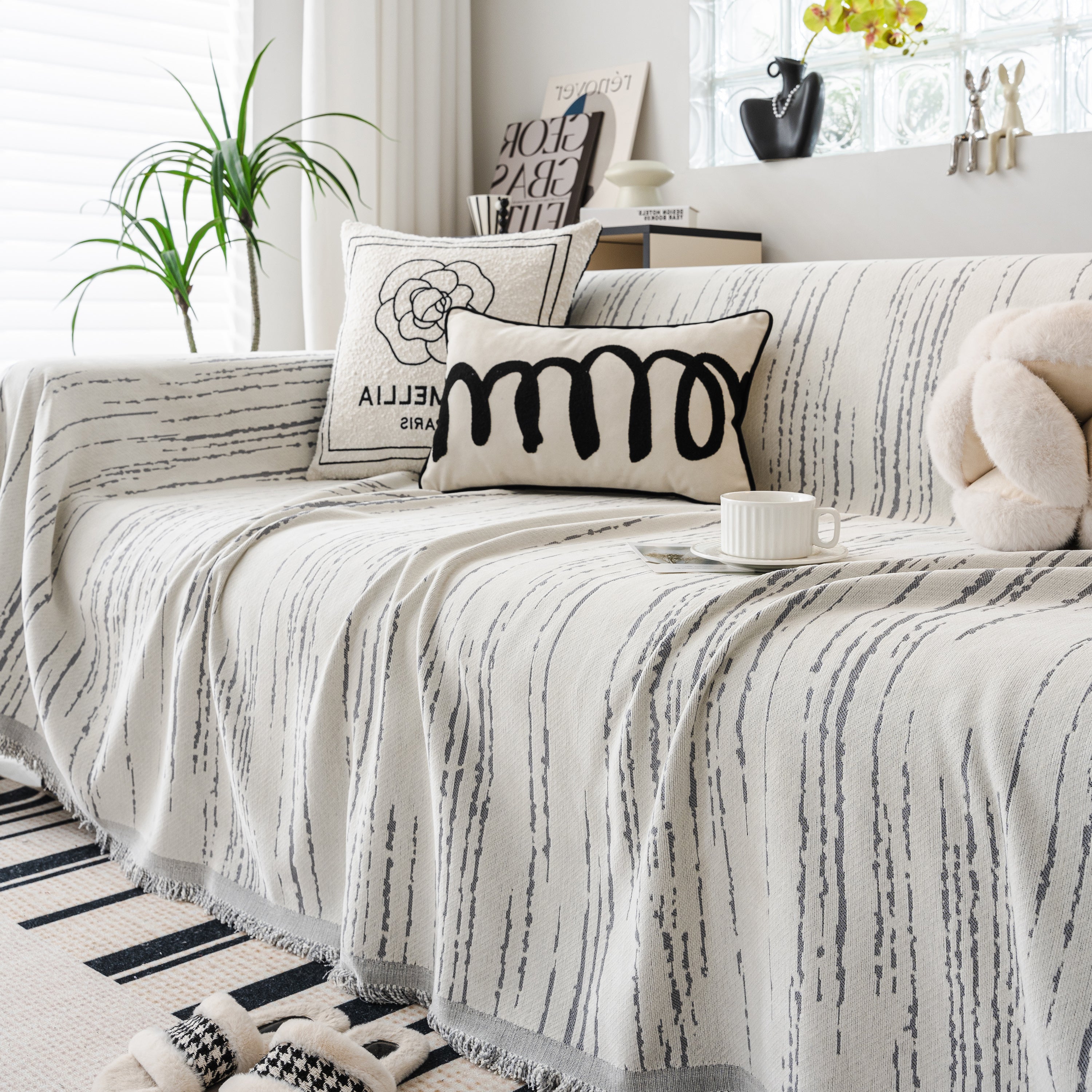 Slip Covers for Sofas, Sofa Throw Cover Soft Chenille Sofa Bed Cover, L Shaped Sectional Couch Covers