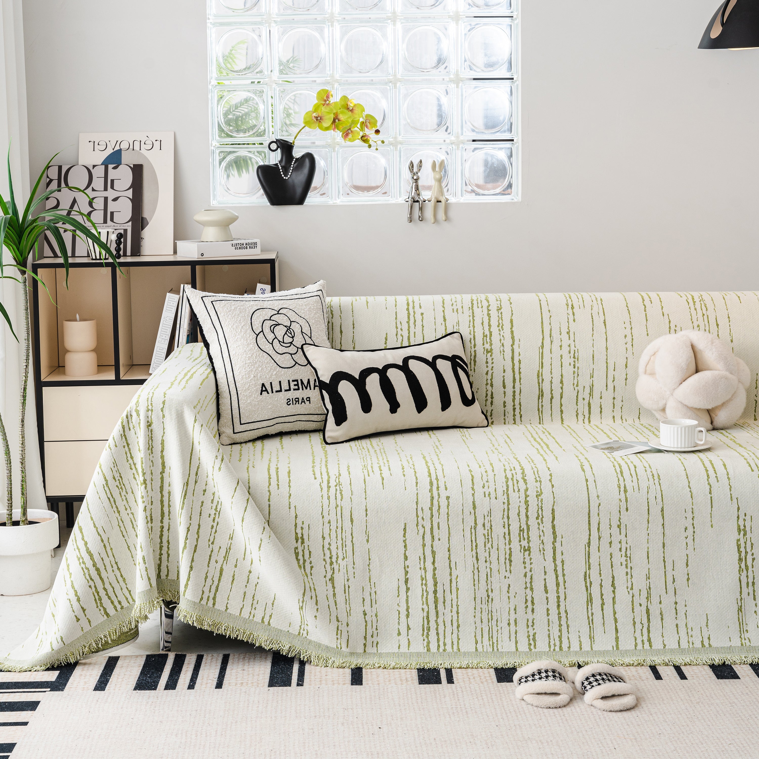 Slip Covers for Sofas, Sofa Throw Cover Soft Chenille Sofa Bed Cover, L Shaped Sectional Couch Covers