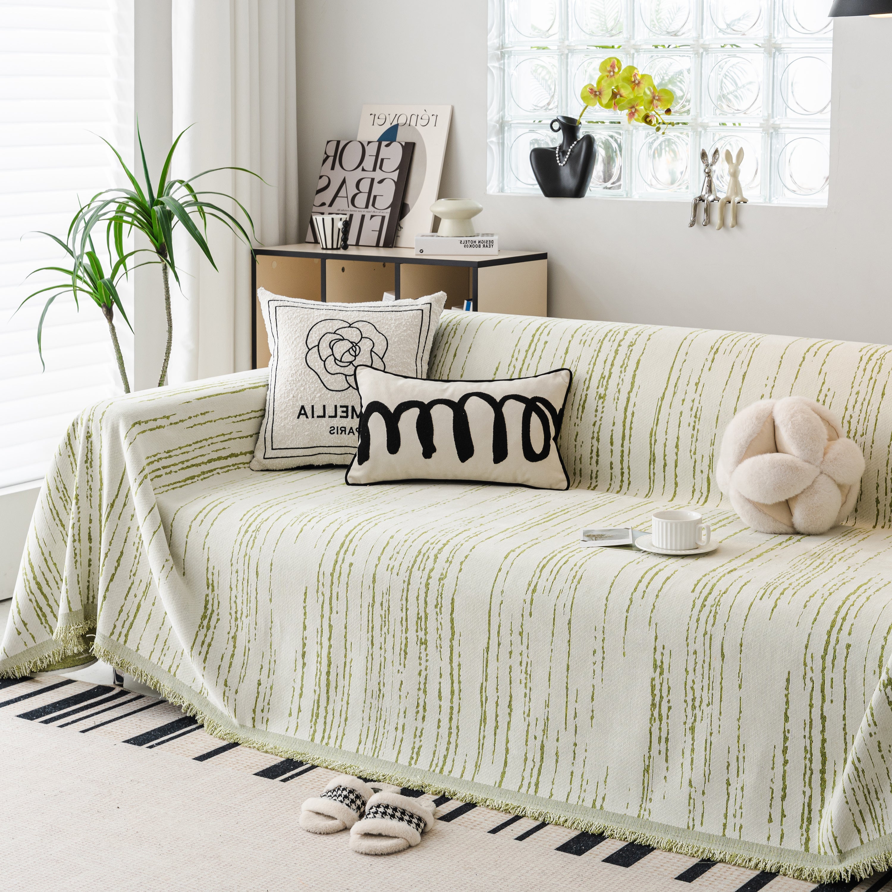 Slip Covers for Sofas, Sofa Throw Cover Soft Chenille Sofa Bed Cover, L Shaped Sectional Couch Covers