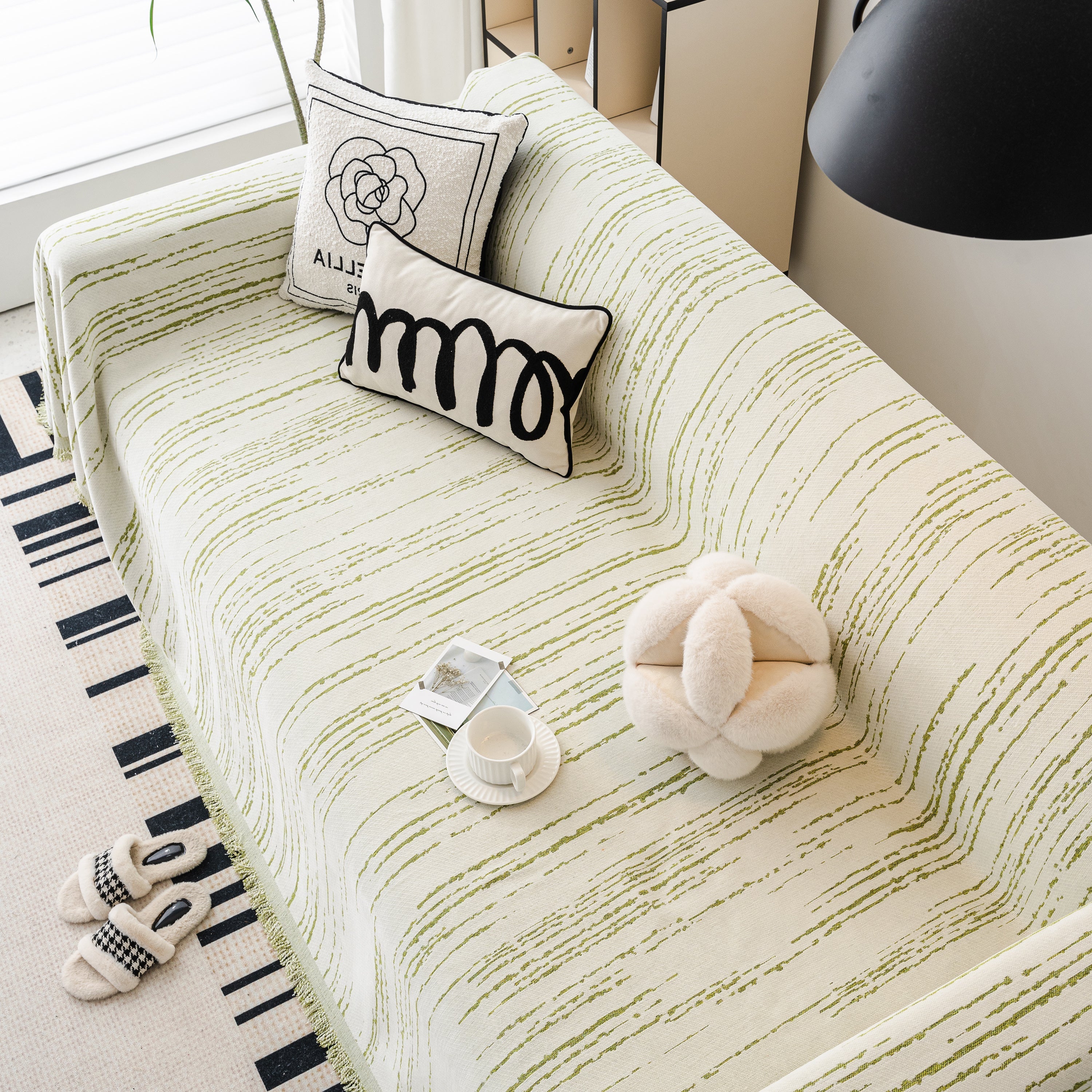 Slip Covers for Sofas, Sofa Throw Cover Soft Chenille Sofa Bed Cover, L Shaped Sectional Couch Covers