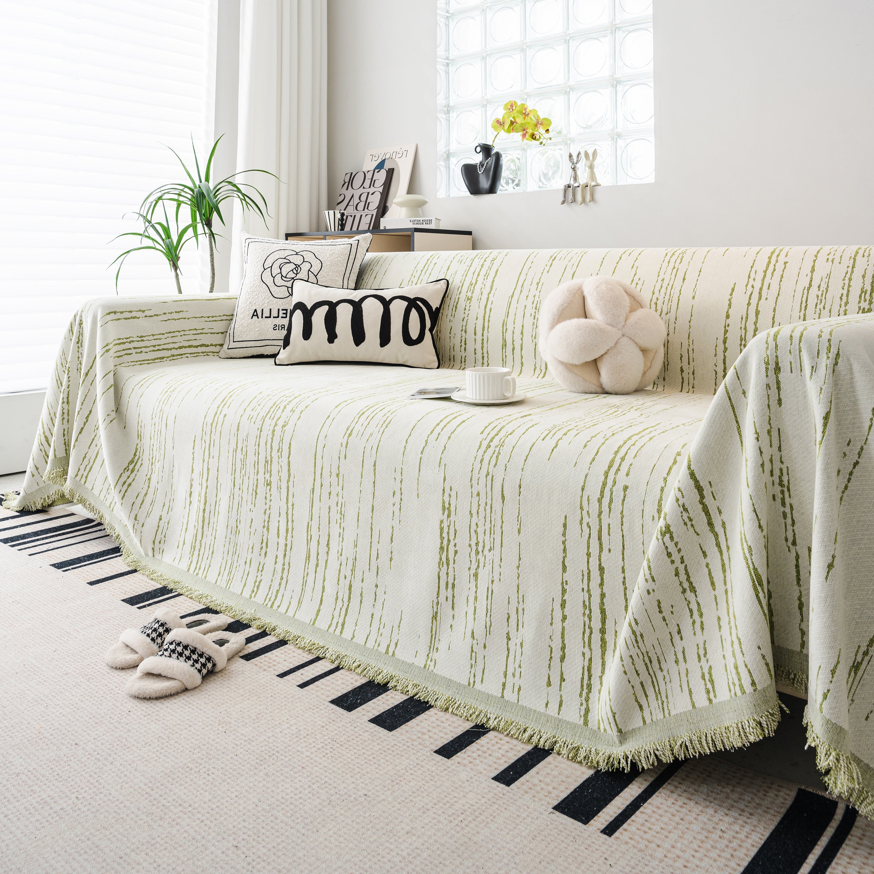 Slip Covers for Sofas, Sofa Throw Cover Soft Chenille Sofa Bed Cover, L Shaped Sectional Couch Covers