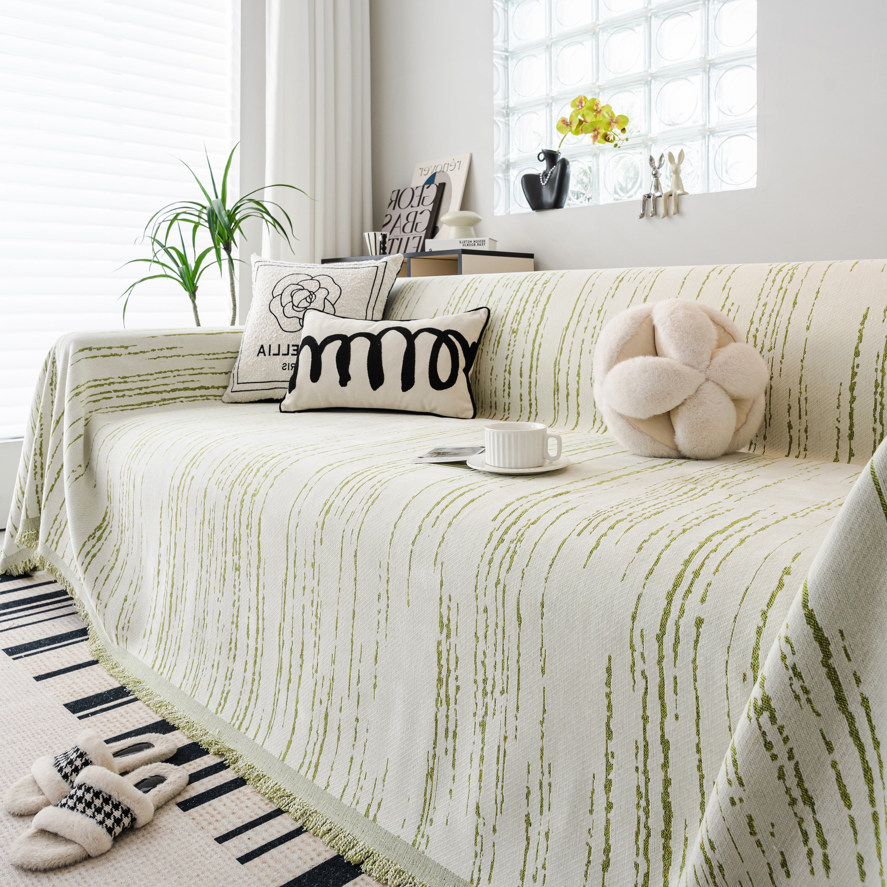 Slip Covers for Sofas, Sofa Throw Cover Soft Chenille Sofa Bed Cover, L Shaped Sectional Couch Covers