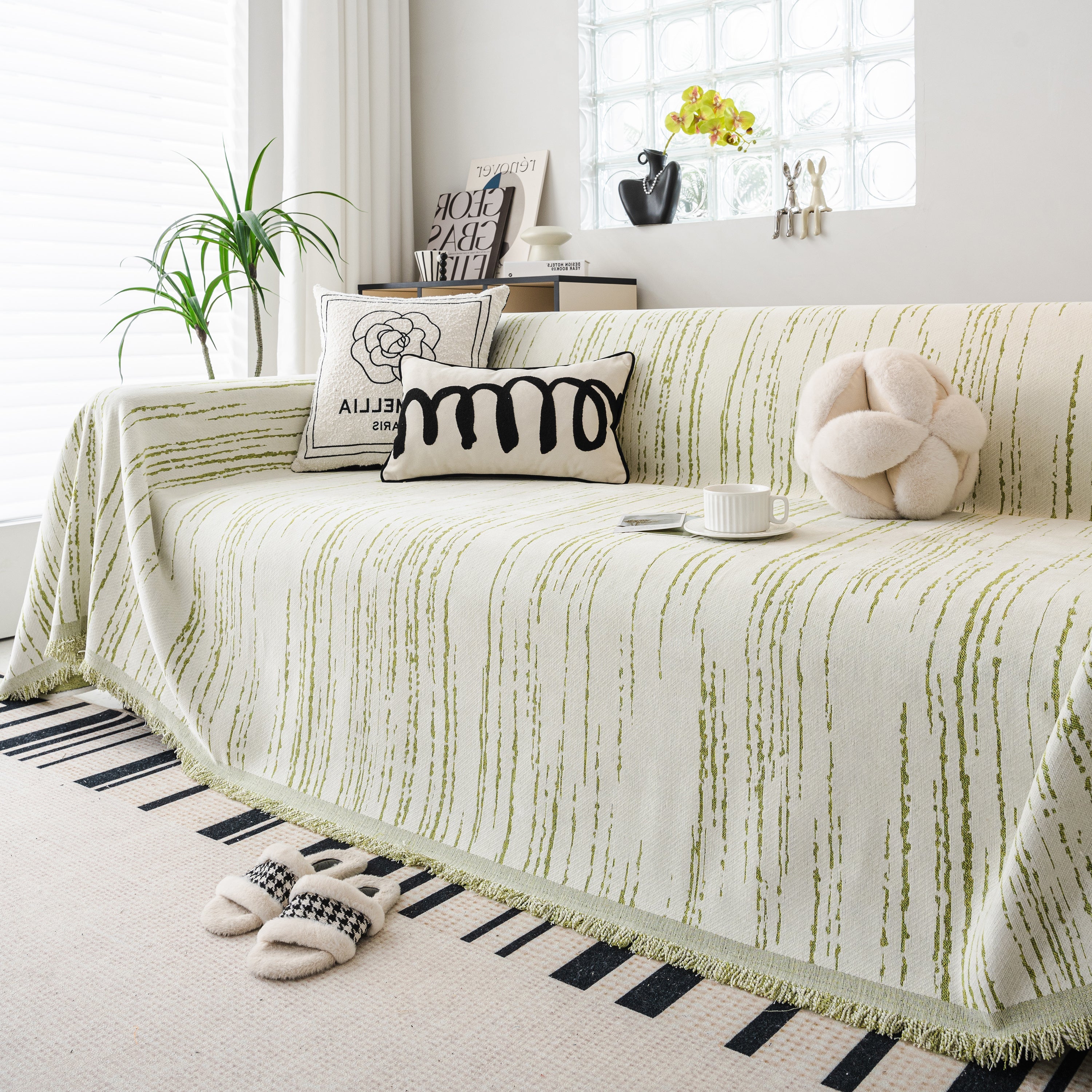 Slip Covers for Sofas, Sofa Throw Cover Soft Chenille Sofa Bed Cover, L Shaped Sectional Couch Covers