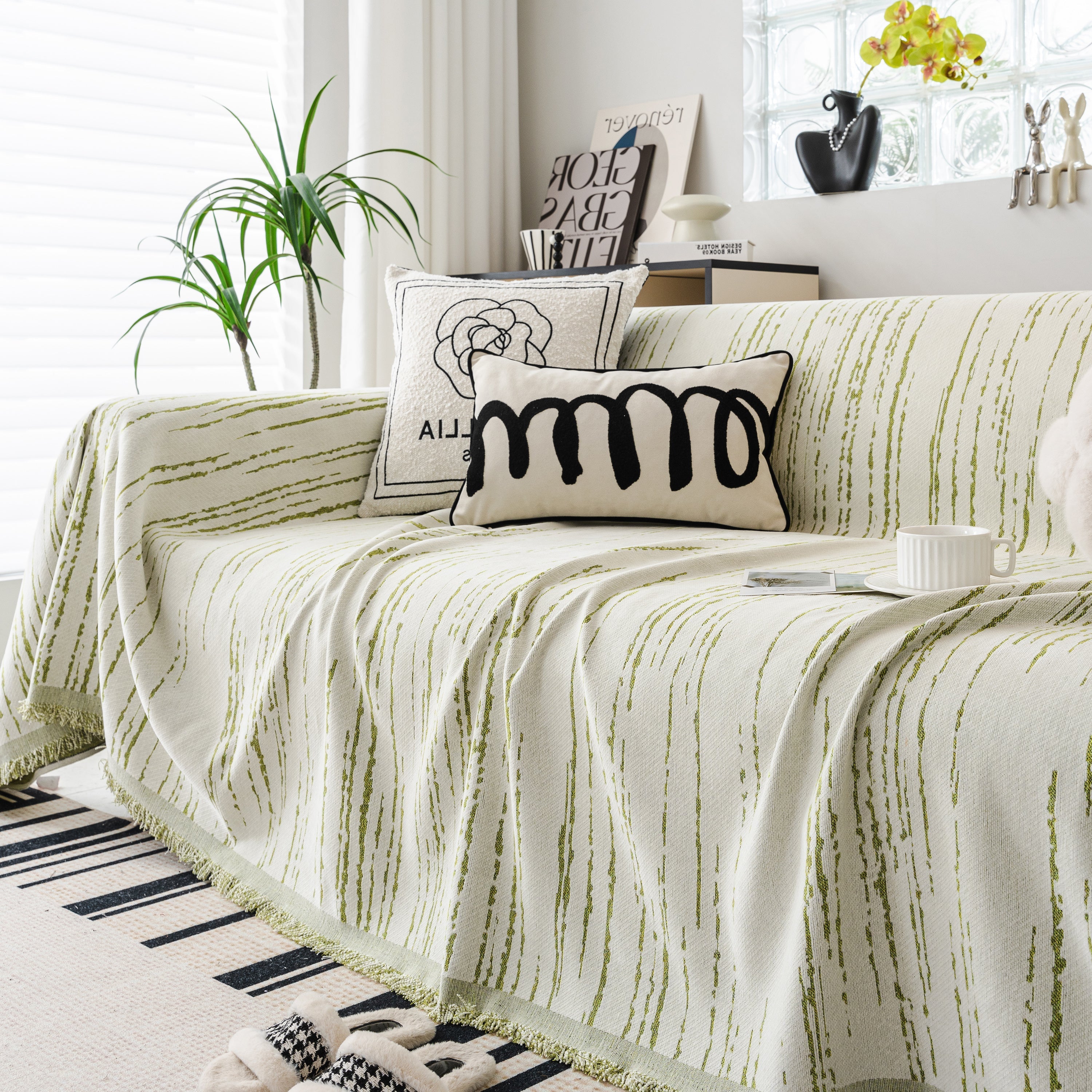 Slip Covers for Sofas, Sofa Throw Cover Soft Chenille Sofa Bed Cover, L Shaped Sectional Couch Covers
