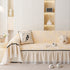 Leaf Jacquard Sofa Cover with Ruffle Skirt – Non-Slip Couch Protector with Sheer Hem