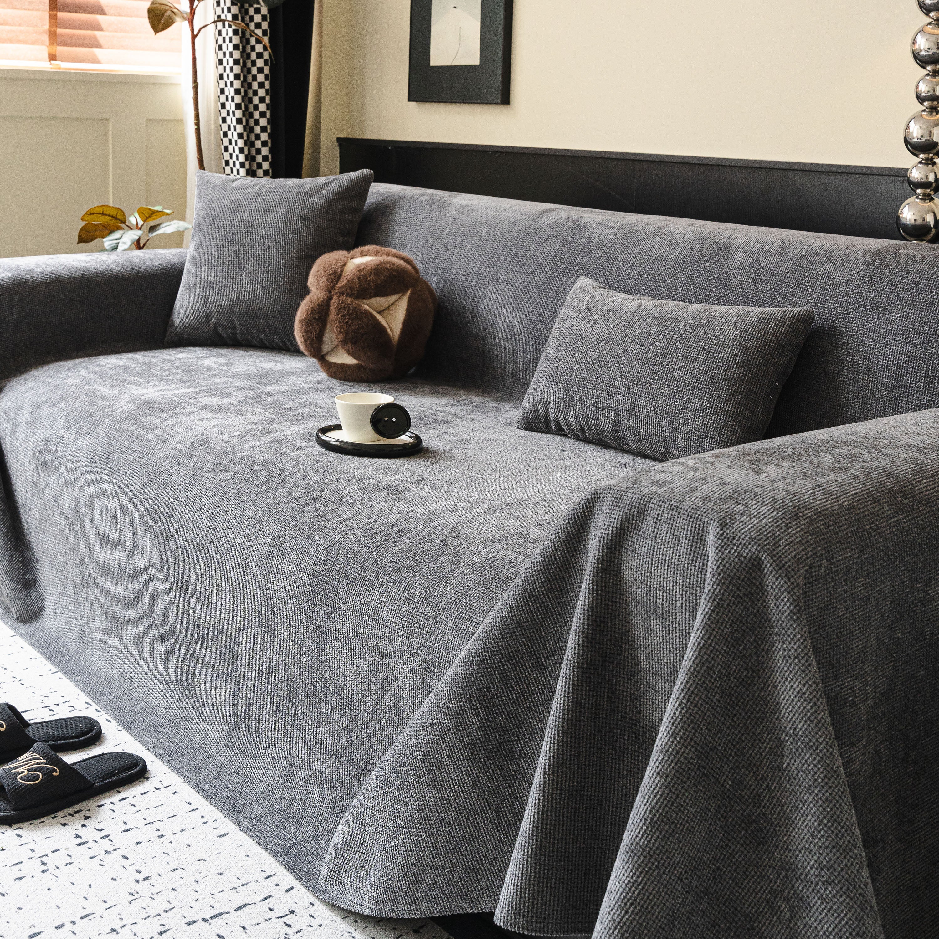 Waterproof Couch Throw Cover for Dogs, Non Slip Scratch Resistant Pet Couch Cover