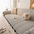Ruffled Sofa Cover with Bowknot Decor, French Country Style Skirted Couch Slipcover