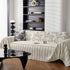 Chenille Striped Floral Couch Cover Sofa Slipcover for Most Shape Sofas, Reversible Sofa Throw Cover