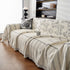 Chenille Striped Floral Couch Cover Sofa Slipcover for Most Shape Sofas, Reversible Sofa Throw Cover