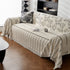 Chenille Striped Floral Couch Cover Sofa Slipcover for Most Shape Sofas, Reversible Sofa Throw Cover