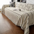 Chenille Striped Floral Couch Cover Sofa Slipcover for Most Shape Sofas, Reversible Sofa Throw Cover