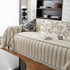 Chenille Striped Floral Couch Cover Sofa Slipcover for Most Shape Sofas, Reversible Sofa Throw Cover