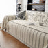 Chenille Striped Floral Couch Cover Sofa Slipcover for Most Shape Sofas, Reversible Sofa Throw Cover