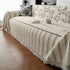 Chenille Striped Floral Couch Cover Sofa Slipcover for Most Shape Sofas, Reversible Sofa Throw Cover