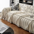 Chenille Striped Floral Couch Cover Sofa Slipcover for Most Shape Sofas, Reversible Sofa Throw Cover