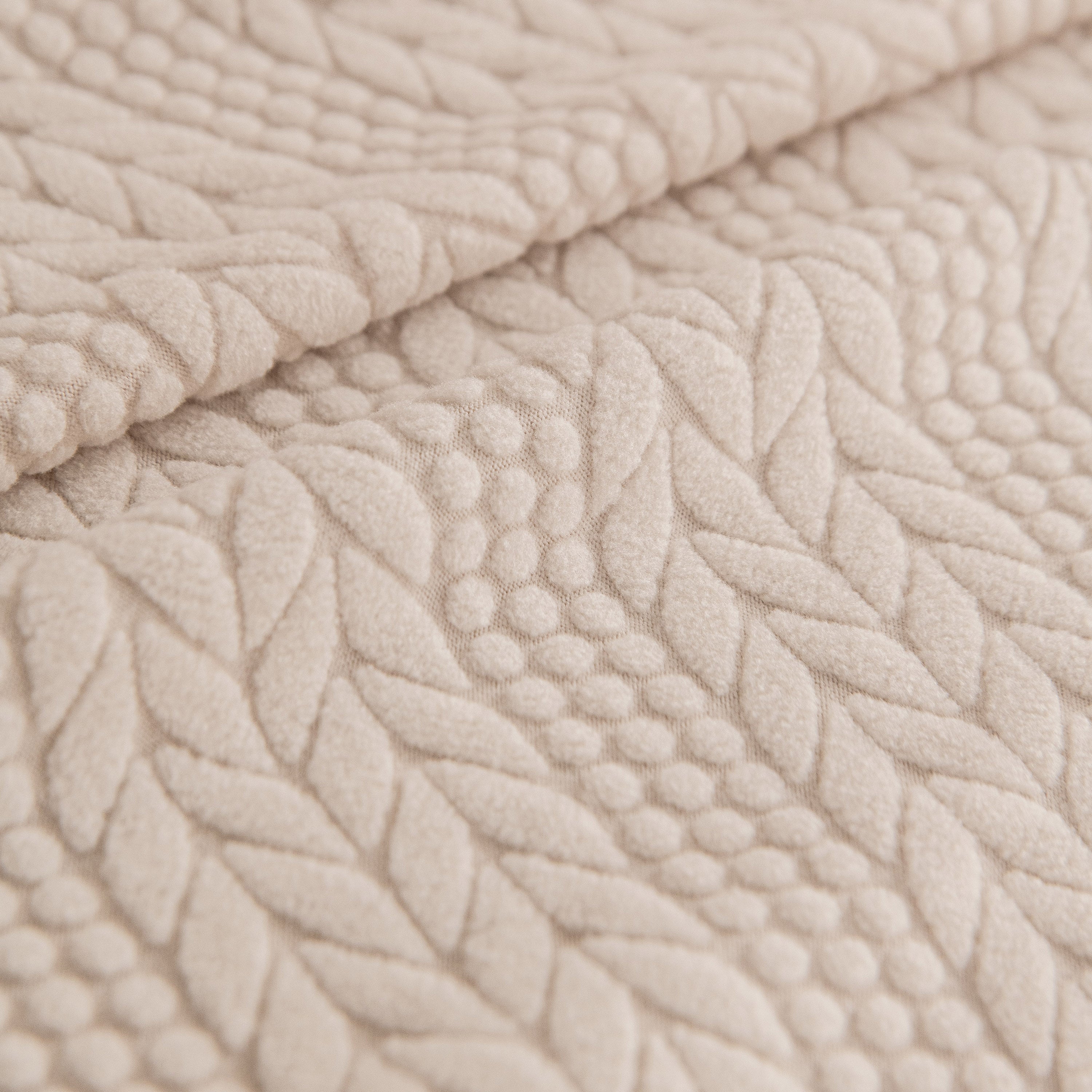 High Stretch Wheat Ear Embossed Textured Couch Slipcover, Water Repellent Sofa Cover