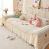 Cute Dotted Stripe Couch Protector, Non-Slip Washable Sofa Cover with Ruffled Skirt