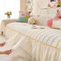 Cute Dotted Stripe Couch Protector, Non-Slip Washable Sofa Cover with Ruffled Skirt