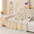 Cute Dotted Stripe Couch Protector, Non-Slip Washable Sofa Cover with Ruffled Skirt