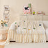 Cute Dotted Stripe Couch Protector, Non-Slip Washable Sofa Cover with Ruffled Skirt