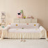 Cute Dotted Stripe Couch Protector, Non-Slip Washable Sofa Cover with Ruffled Skirt