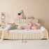 Cute Dotted Stripe Couch Protector, Non-Slip Washable Sofa Cover with Ruffled Skirt