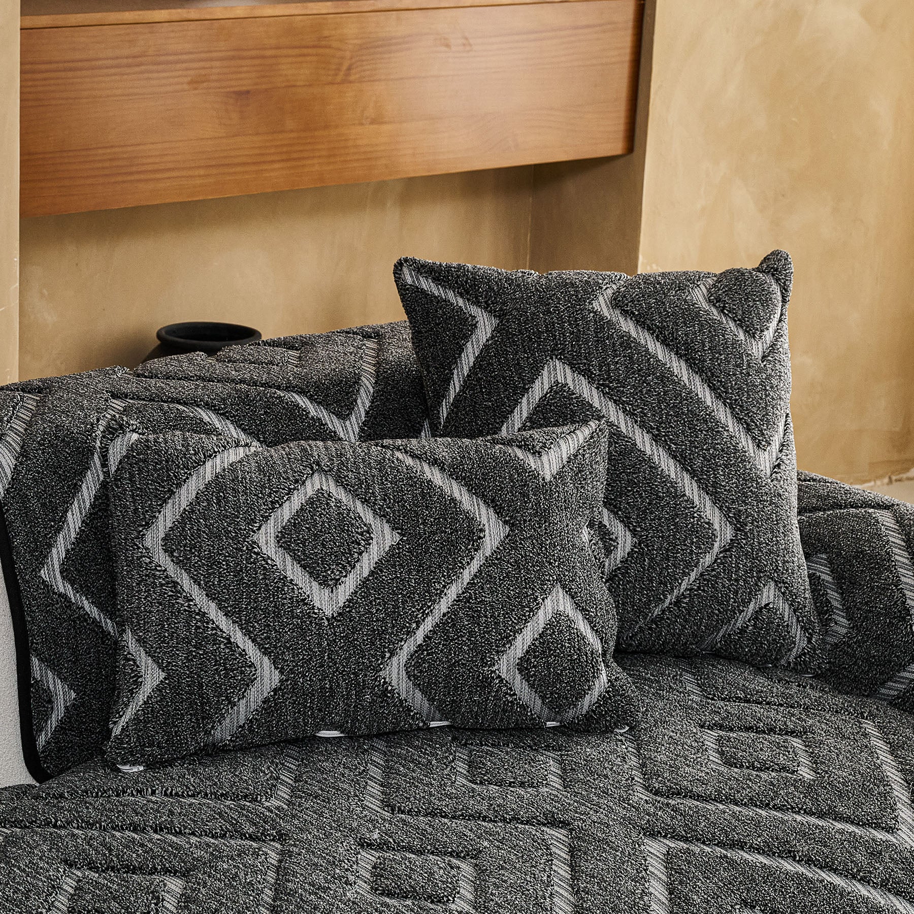 Thick Sherpa Sofa Protector Cover, Warm Plush Couch Cover for Seat, Backrest & Armrest