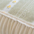 Daisy Striped Sofa Cover with Sheer Ruffle Skirt, Floral Soft Slipcover Blanket