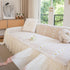 Daisy Striped Sofa Cover with Sheer Ruffle Skirt, Floral Soft Slipcover Blanket