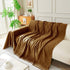 Solid Color Chenille Sofa Throw Blanket, Soft & Plush Decorative Couch Throw Cover